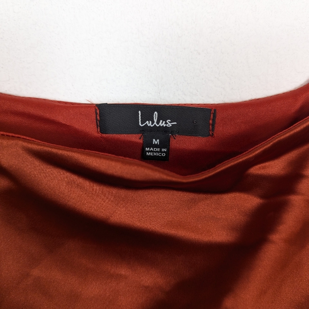 Lulu’s Rust Red Orange Exceptional Allure Satin C… - image 6